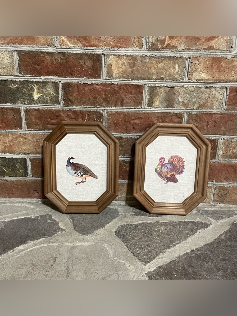 Vintage-Style Wood Framed Canvases - Thanksgiving / Christmas Decor